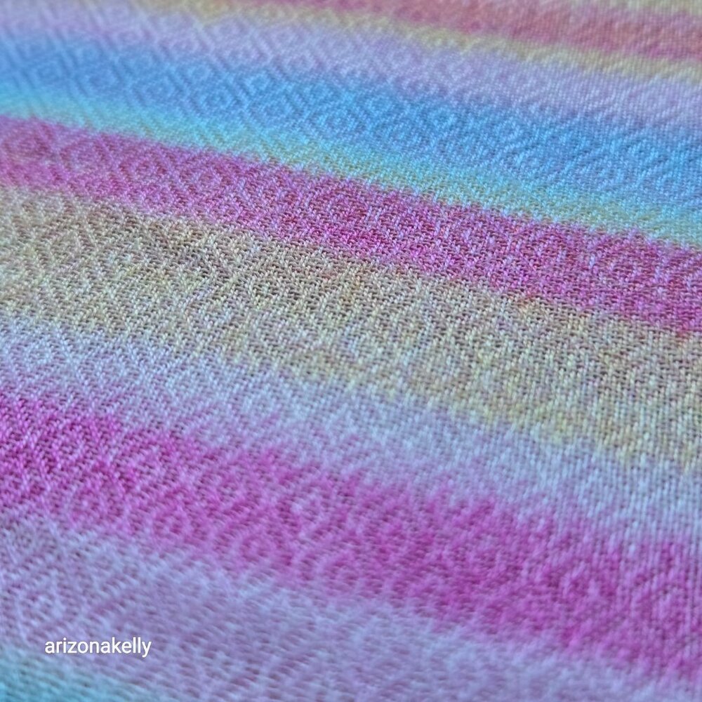 NWOT Cashmere Watercolor Stripe Colorful Scarf Lightweight - Picture 3 of 9